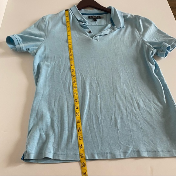 Banana Republic Luxury Touch Performance Men's Polo Light Blue Shirt Size Medium - Picture 7 of 14